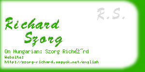 richard szorg business card